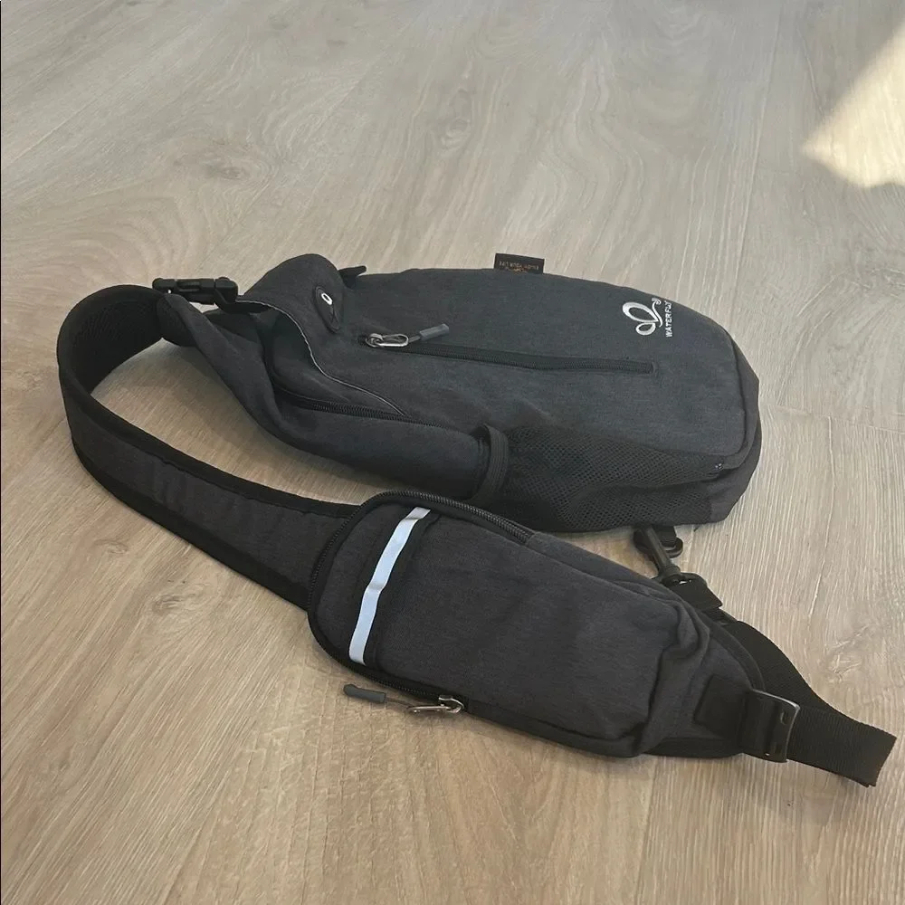 WATERFLY Crossbody Sling Backpack Travel Hiking Chest Bag Daypack